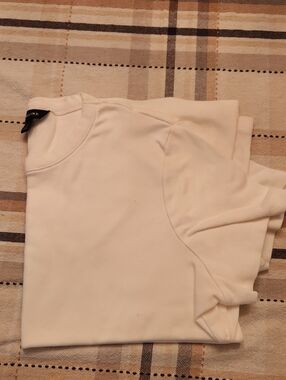 Womens Lands' End Short-Sleeve Tee in Off-White Large Petit